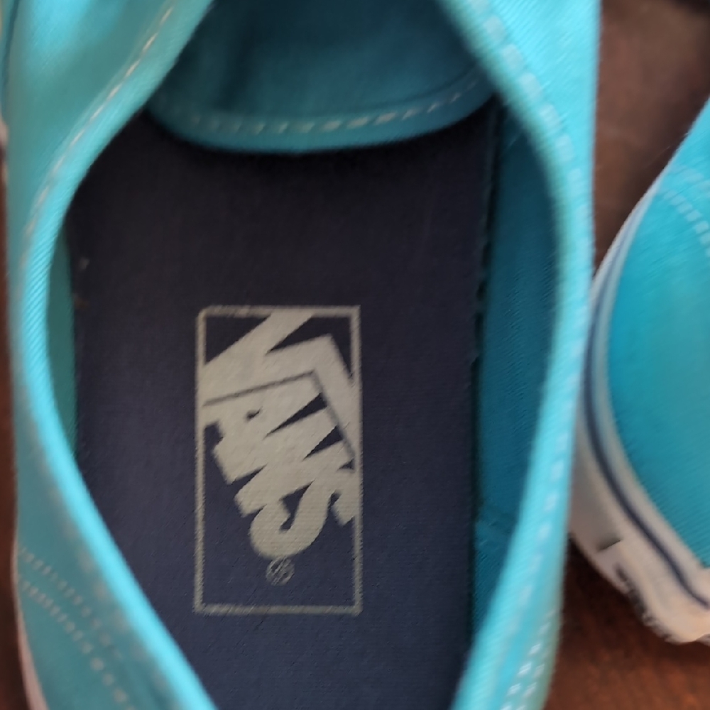 Vans Blue and White Canvas Sneakers Classic Lace-Up - Picture 5 of 12
